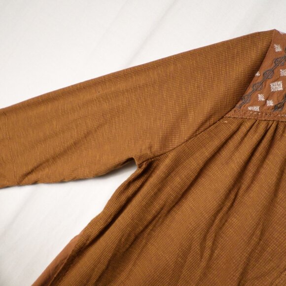 Knox Rose Thermal Rust Colored Long Sleeve Knit Tee Blouse Womens Large - Picture 3 of 12